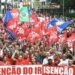 Protesto de metalúrgicos defende isenção de IR e redução de jornada