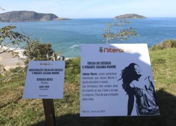 Placa em homenagem a Juliana Marins é inaugurada na Praia do Sossego