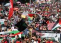 Ato pede libertação de ativistas de flotilha e medidas duras do Brasil
