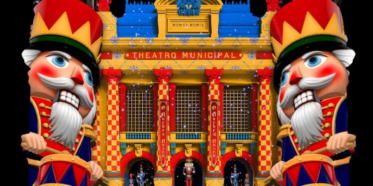 Fachada do Theatro Municipal do Rio vai mostrar O Quebras Nozes