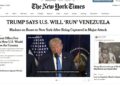 Ataque de Trump à Venezuela é ilegal e imprudente, diz New York Times