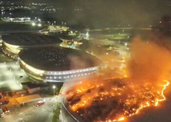 Incêndio atinge Velódromo do Parque Olímpico no Rio