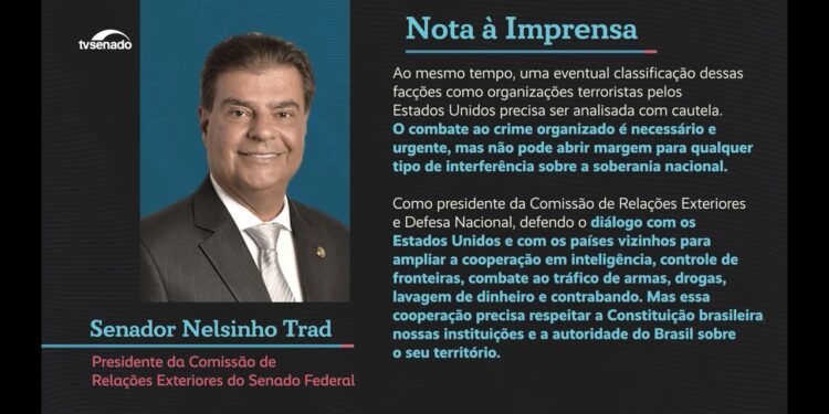 presidente da CRE pede cautela e defende soberania nacional — Senado Notícias